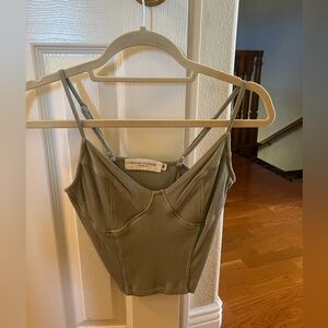 Sage Green Ribbed Women's Top